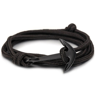 Black Alloy Anchor Bracelet