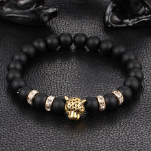 Silver Plated Buddha Leopard Bracelet